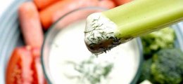 Verduras con salsa de yogur